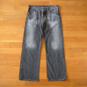 Guess USA Black Denim Jeans W34 L32 Y2K Utility Vintage Straight Leg Streetwear